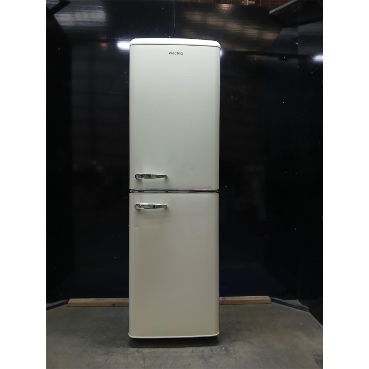Refurbished electriQ 246 Litre 50/50 Retro Freestanding Fridge Freezer - Cream