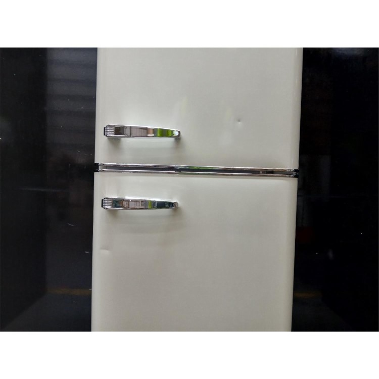 Refurbished electriQ 246 Litre 50/50 Retro Freestanding Fridge Freezer - Cream