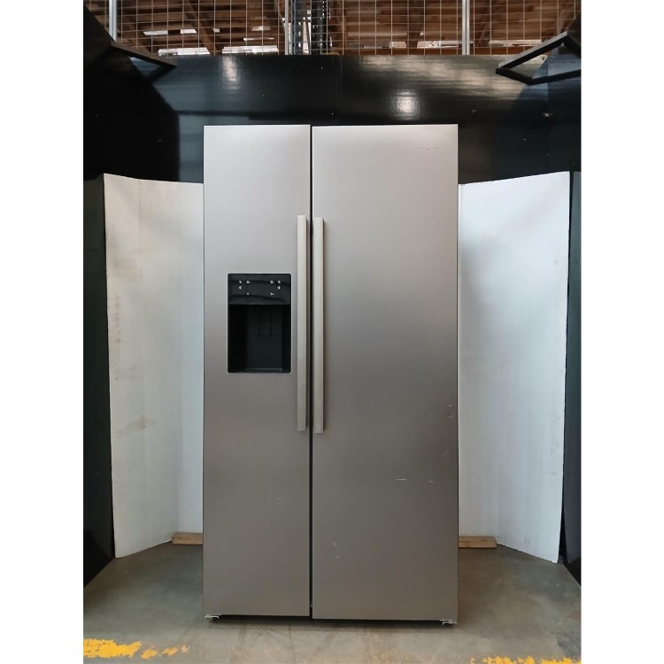 Refurbished Hotpoint 578 Litre Side-By-Side American Fridge Freezer - Stainless Steel