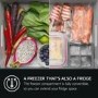 GRADE A2 - AEG 6000 Series 600 Litre Four Door American Fridge Freezer - Black