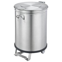 GRADE A3 - Hamoki Mobile Round Waste Bin - 100 Ltr