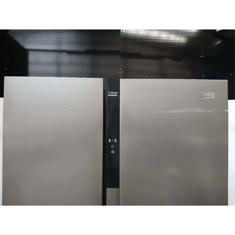 Refurbished Beko 532 Litre Side by Side American Fridge Freezer - Brushed Steel