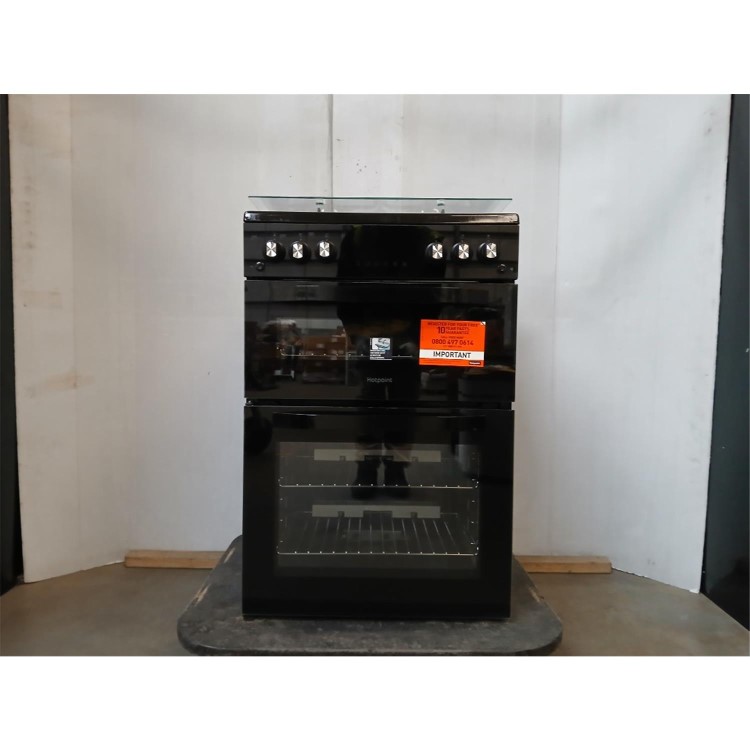 Refurbished Hotpoint HDG6GDCB1 60cm Gas Cooker - Black