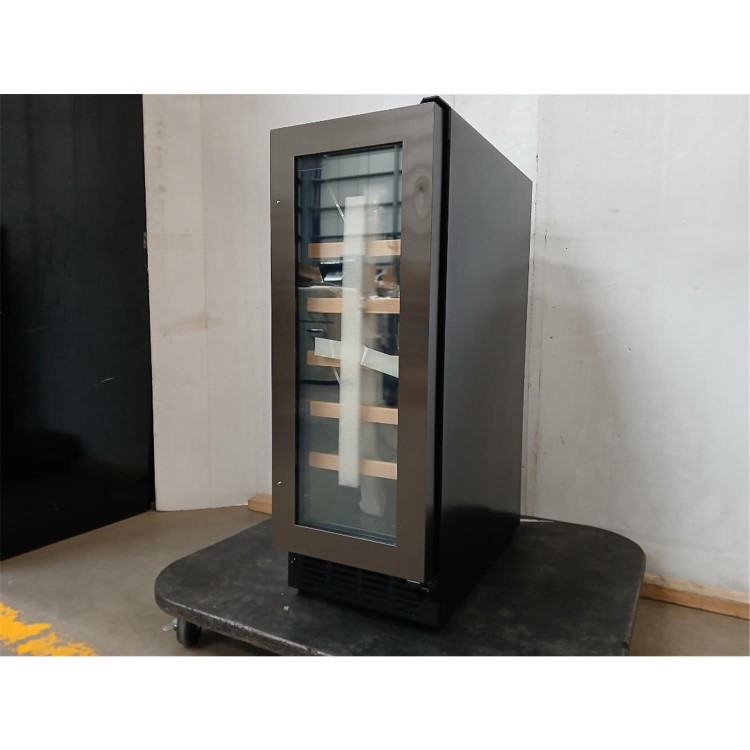 GRADE A2 - electriQ 18 Bottle Capacity 30cm Freestanding Under Counter Wine Cooler - Premium Dark Stainless Steel