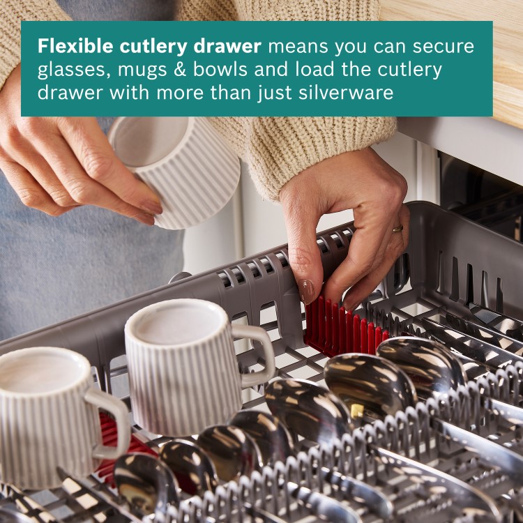 Refurbished Bosch Series 6 Integrated Dishwasher - Smart Wi-Fi B-Rated Silver control panel