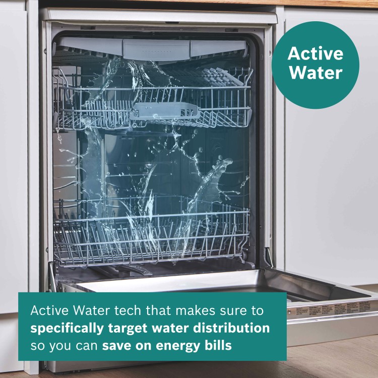 Refurbished Bosch Series 6 Integrated Dishwasher - Smart Wi-Fi B-Rated Silver control panel