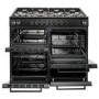 Refurbished electriQ 100cm Dual Fuel Range Cooker - Black