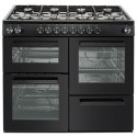 EQRANGEDF100BLKV2 electriQ 100cm Dual Fuel Range Cooker - Black