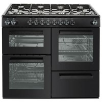 Refurbished electriQ 100cm Dual Fuel Range Cooker - Black
