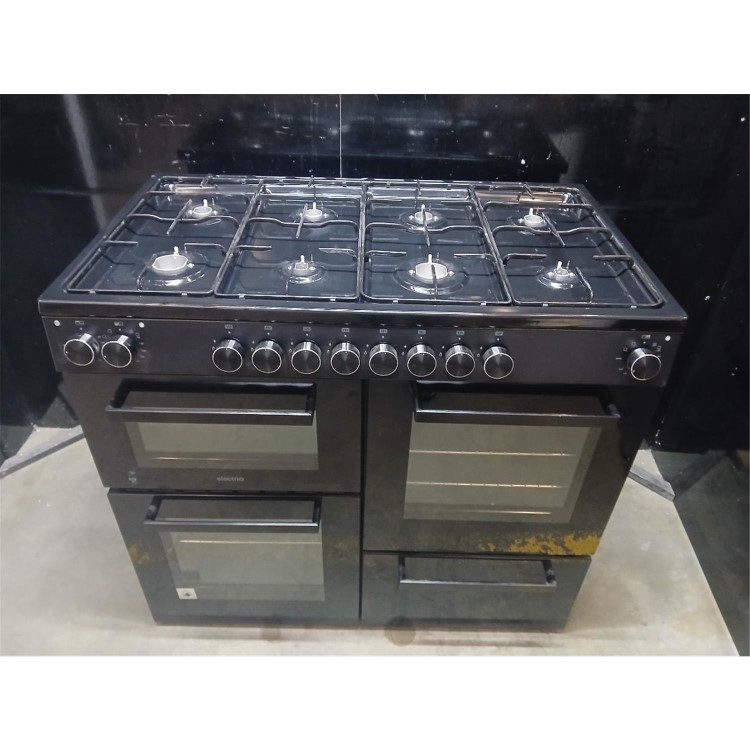 Refurbished electriQ 100cm Dual Fuel Range Cooker - Black