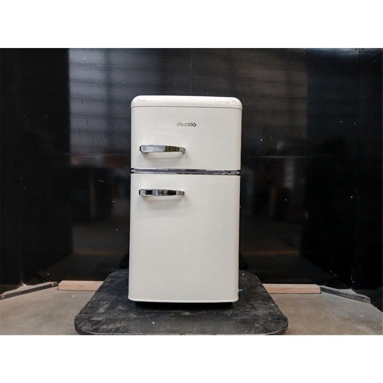 GRADE A2 - electriQ 80 Litre 70/30 Retro Freestanding Fridge Freezer – Cream