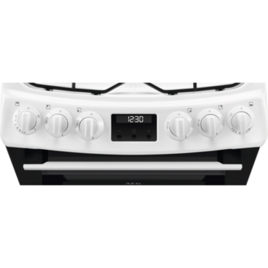 Refurbished AEG CGX1130ACW 55cm Gas Cooker with Lid - White