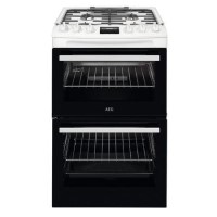 Refurbished AEG CGX1130ACW 55cm Gas Cooker with Lid - White
