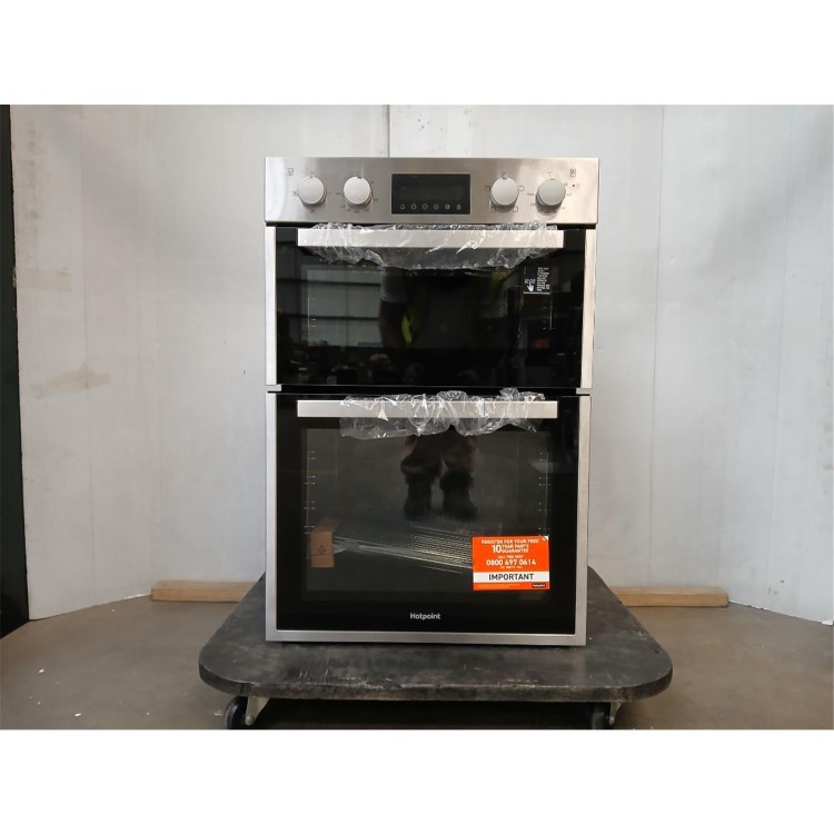 GRADE A2 - Hotpoint DIH10DIX Built-In Electric Double Oven - Stainless Steel  