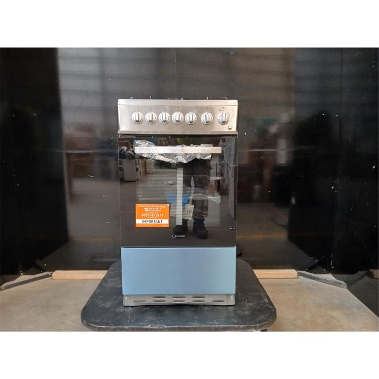 GRADE A2 - Indesit 50cm Dual Fuel Cooker - Stainless Steel