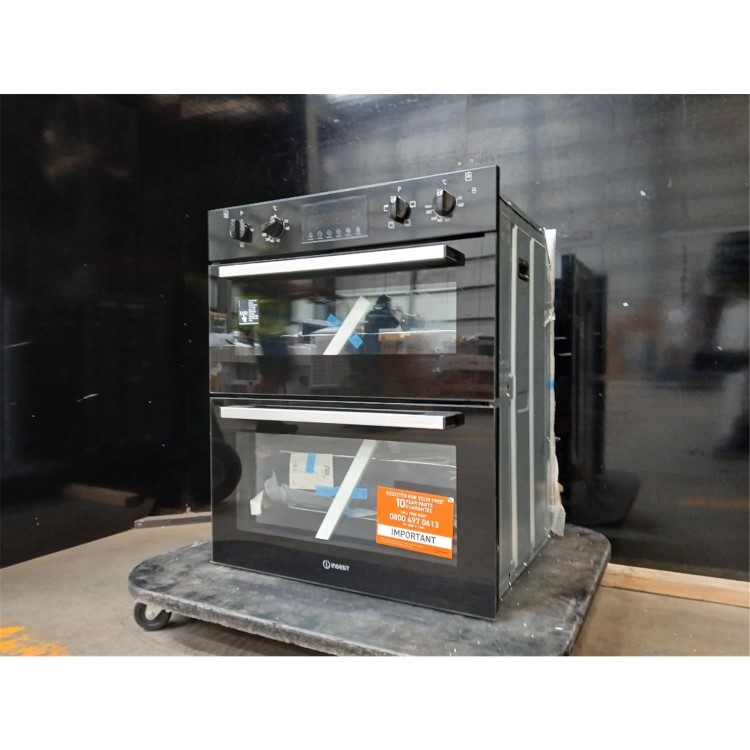 GRADE A2 - Indesit DUI10DB Electric Built Under Double Oven - Black  