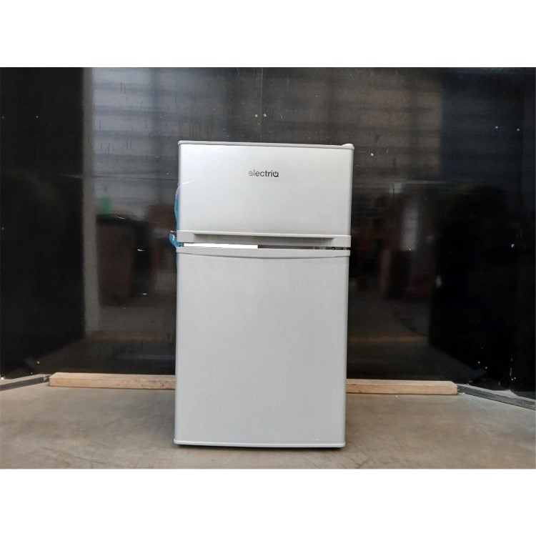 GRADE A2 - electriQ 80 Litre Under Counter Freestanding Fridge Freezer - Silver