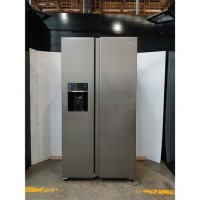 GRADE A2 - electriQ 513 Litre Side-by-Side American Fridge Freezer – Stainless Steel