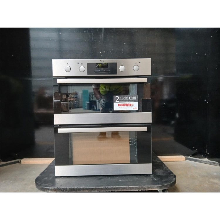GRADE A2 - AEG 6000 Series DUB331110M Built-Under Electric Double Oven - Stainless Steel