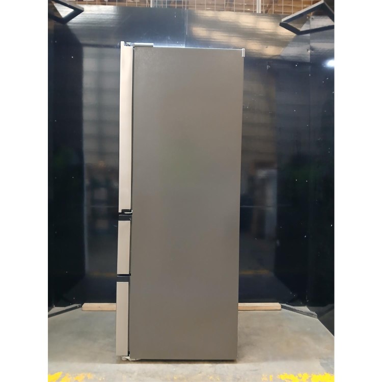 GRADE A2 - electriQ 391 Litre French Style American Fridge Freezer - Stainless Steel