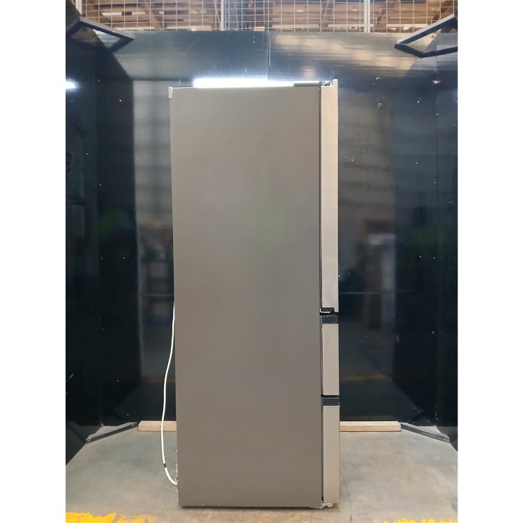 GRADE A2 - electriQ 391 Litre French Style American Fridge Freezer - Stainless Steel