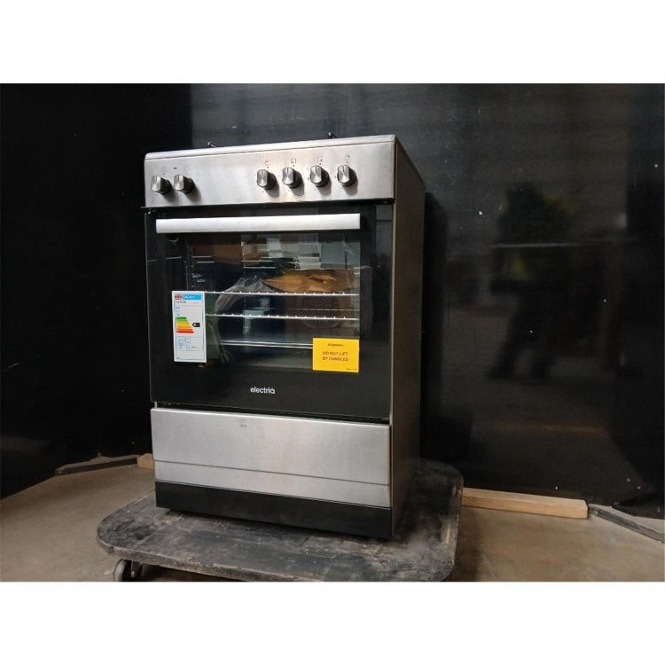 GRADE A2 - electriQ 60cm Dual Fuel Single Oven Cooker - Stainless Steel
