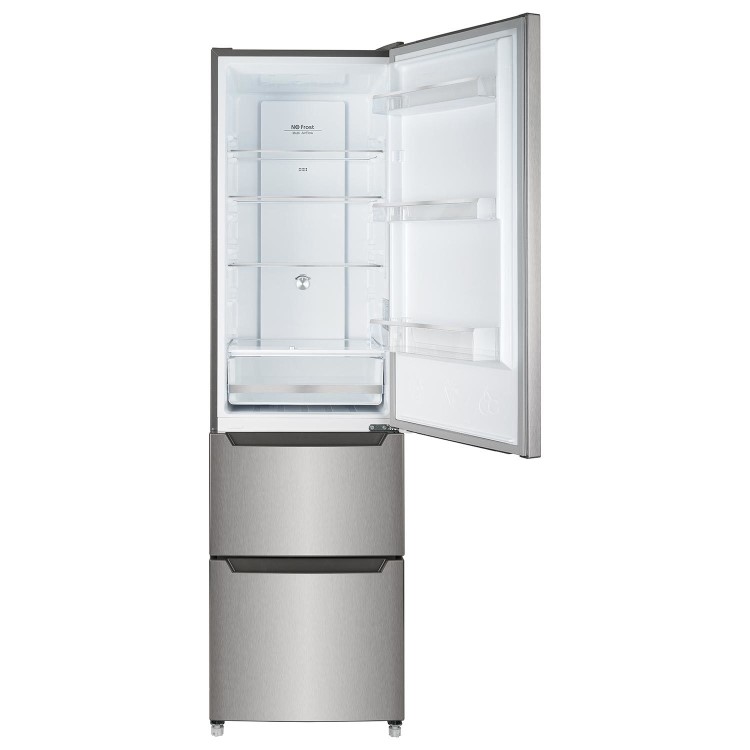 Refurbished electriQ eiQ54MDFFINOX 282 Litre Fridge Freezer - Total No Frost in Stainless Steel