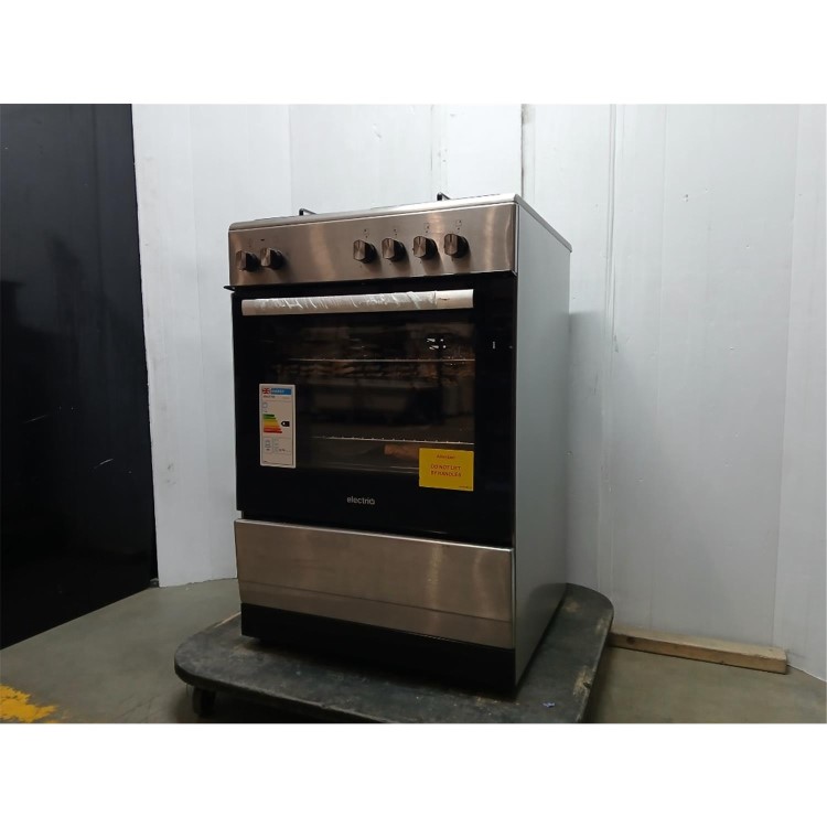 GRADE A2 - electriQ 60cm Dual Fuel Single Oven Cooker - Stainless Steel