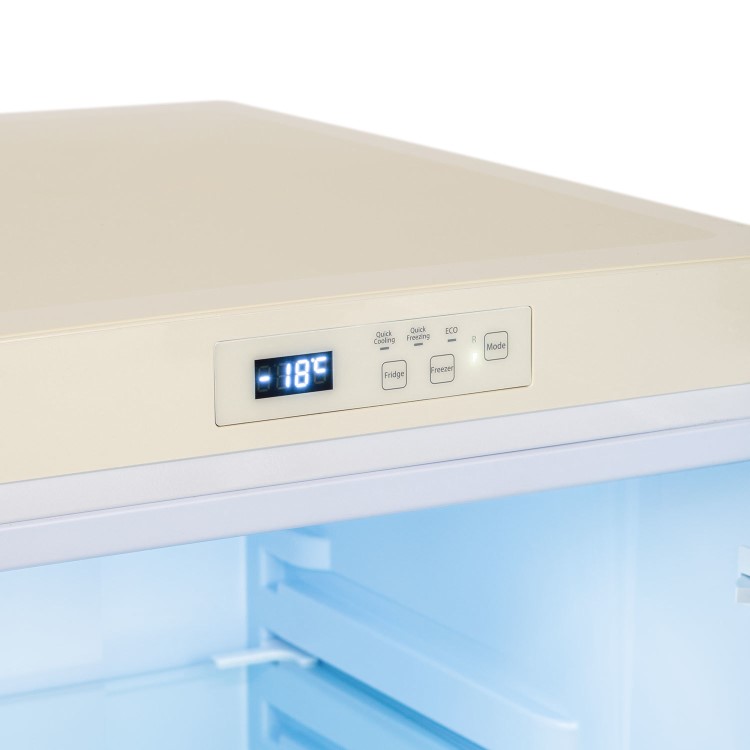 electriQ 153 Litre 60/40 Retro Freestanding Fridge Freezer - Cream Total No Frost