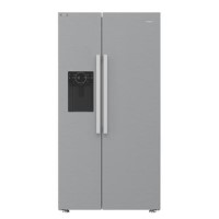 GRADE A2 - Hotpoint 578 Litre Side-By-Side American Fridge Freezer - Stainless Steel