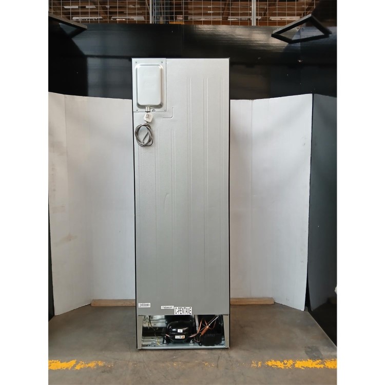 GRADE A2 - electriQ 320 Litre French Style American Fridge Freezer - Black Glass