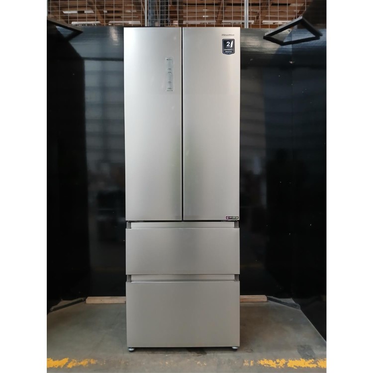 GRADE A2 - Hisense PureFlat 485 Litre French Style American Fridge Freezer - Stainless Steel