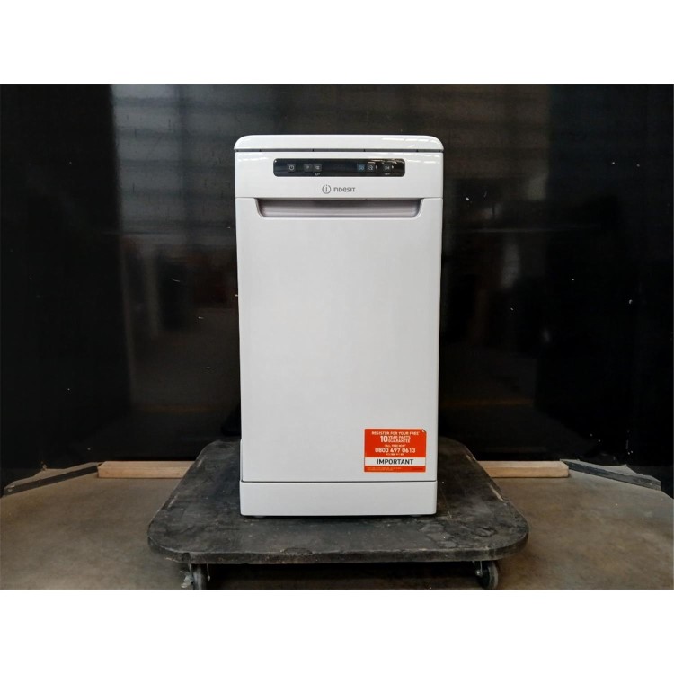 GRADE A2 - Indesit Push&Go Freestanding Slimline Dishwasher - D-Rated, White