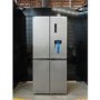 GRADE A2 - electriQ 415 Litre Four Door American Fridge Freezer with Water Dispenser - Stainless Steel