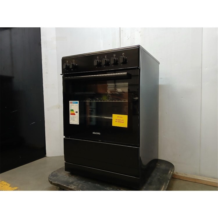 GRADE A2 - electriQ 60cm Electric Cooker with Sealed Plate Hob - Black