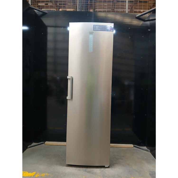 Refurbished Haier Instaswitch 330 Litre Upright Freestanding Freezer - Silver - E Rated