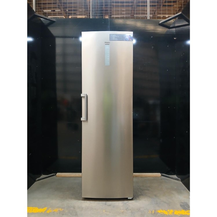 Refurbished Haier Instaswitch 330 Litre Upright Freestanding Freezer - Silver - E Rated