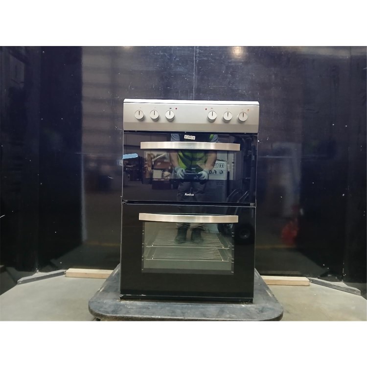 GRADE A2 - Amica 60cm Electric Cooker - Silver