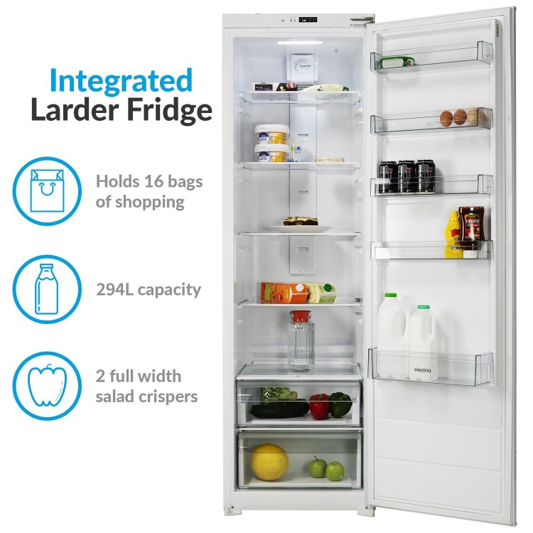 Refurbished electriQ 294 Litre 177cm Integrated In Column Fridge with Sliding Door Hinge