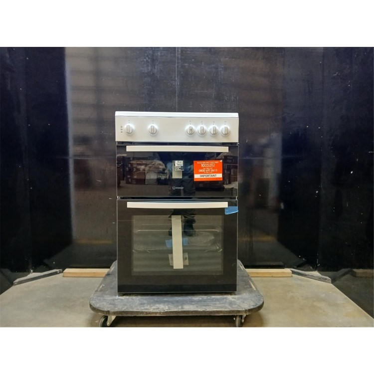 GRADE A2 - Indesit 60cm Double Oven Electric Cooker - White