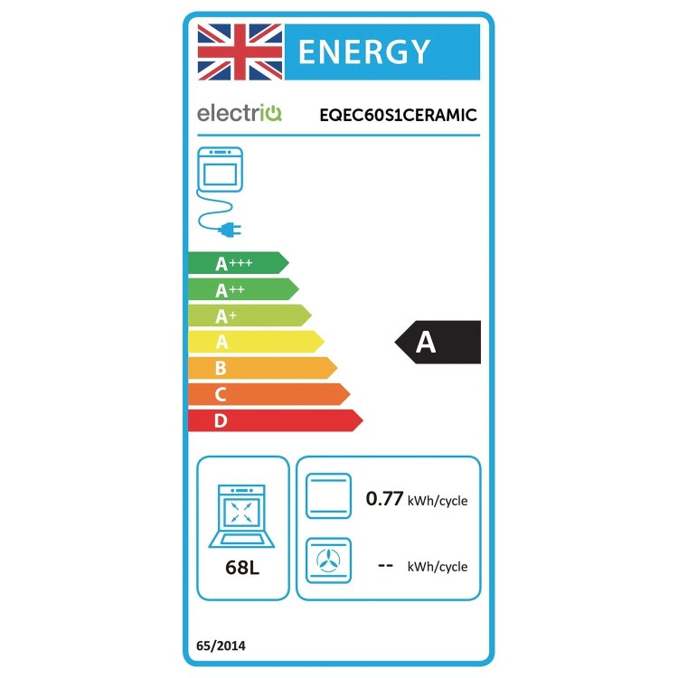 Refurbished electriQ EQEC60S1CERAMIC 60cm Electric Cooker Stainless Steel