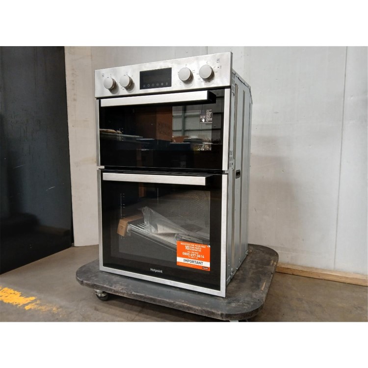 GRADE A2 - Hotpoint DIH10DIX Built-In Electric Double Oven - Stainless Steel  
