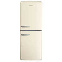 Refurbished electriQ 153 Litre 60/40 Retro Freestanding Fridge Freezer - Cream Total No Frost