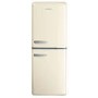 Refurbished electriQ 153 Litre 60/40 Retro Freestanding Fridge Freezer - Cream Total No Frost