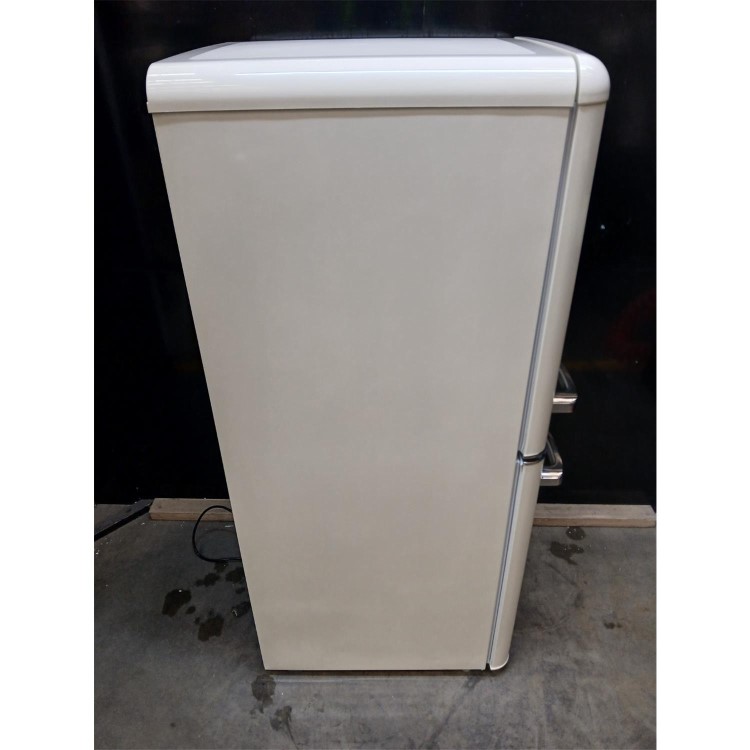 Refurbished electriQ 153 Litre 60/40 Retro Freestanding Fridge Freezer - Cream Total No Frost