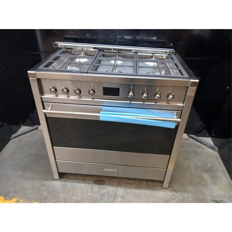 GRADE A2 - Smeg Opera 90cm Dual Fuel Single Oven Range Cooker - Stainless Steel