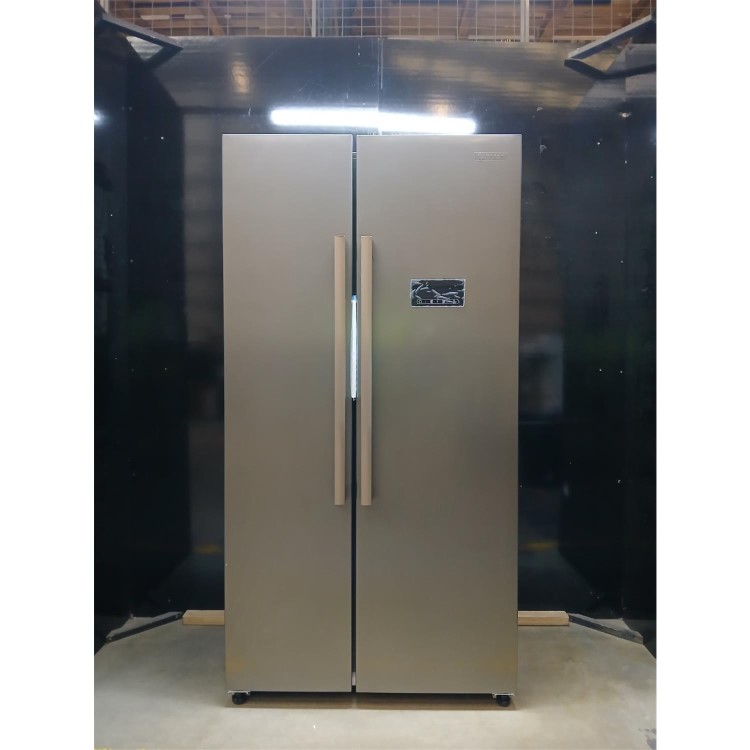Refurbished Indesit 442 Litre Side-By-Side American Fridge Freezer - Stainless Steel