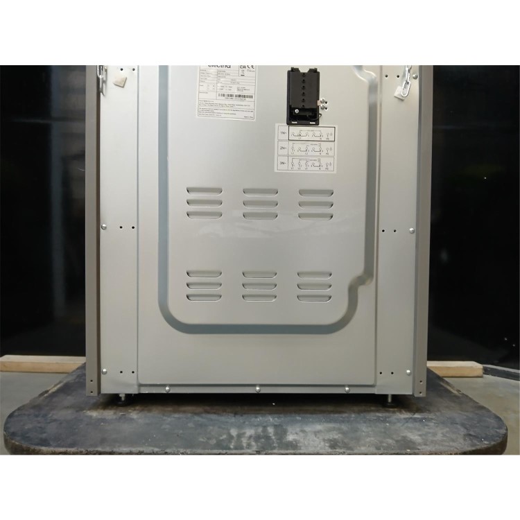 GRADE A2 - electriQ 60cm Double Oven Dual Fuel Cooker with Mirror Door