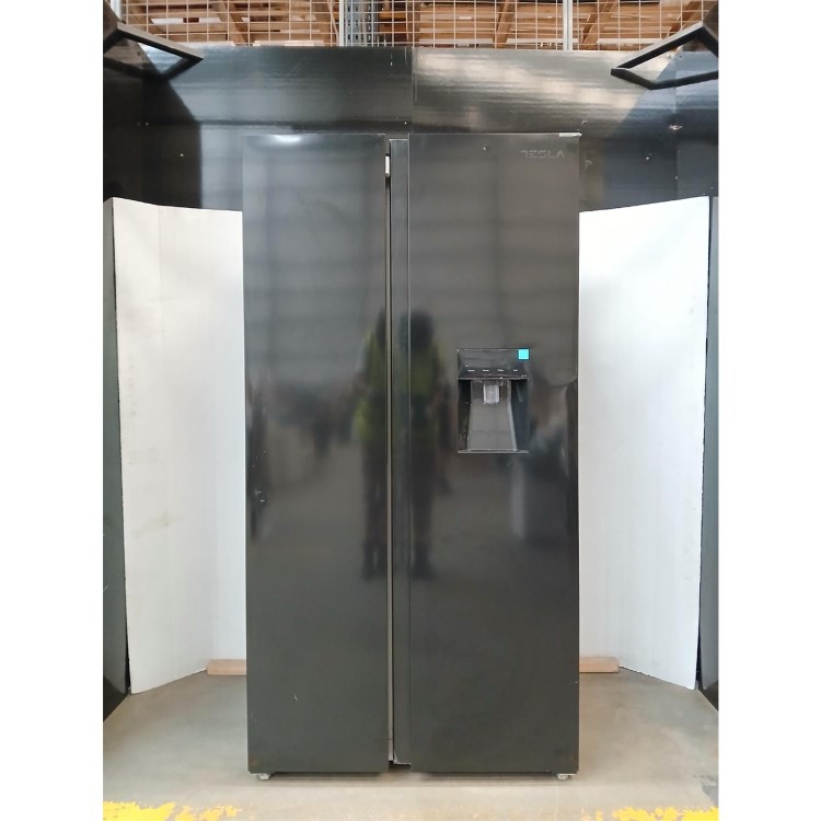 Refurbished Tesla Series 3 American Side by Side Fridge Freezer with Super Freeze Feature - Black