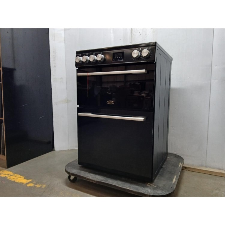 Refurbished Belling Vision 60cm Dual Fuel Range Cooker - Black & Silver Steel